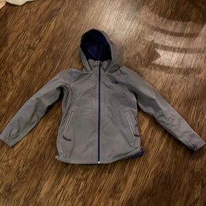 Gray The North Face rain jacket